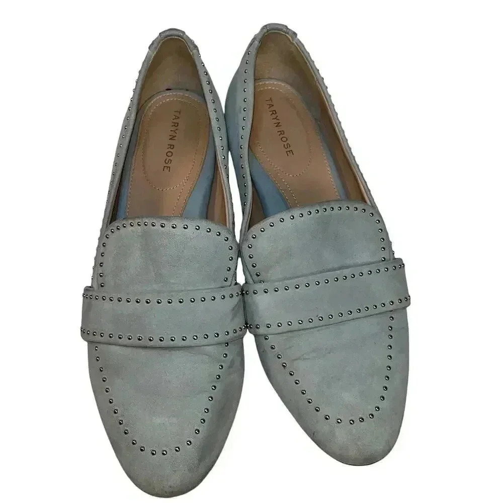 Taryn Rose Bristol Studded Suede Twee Classy Comfort Loafers 8.5